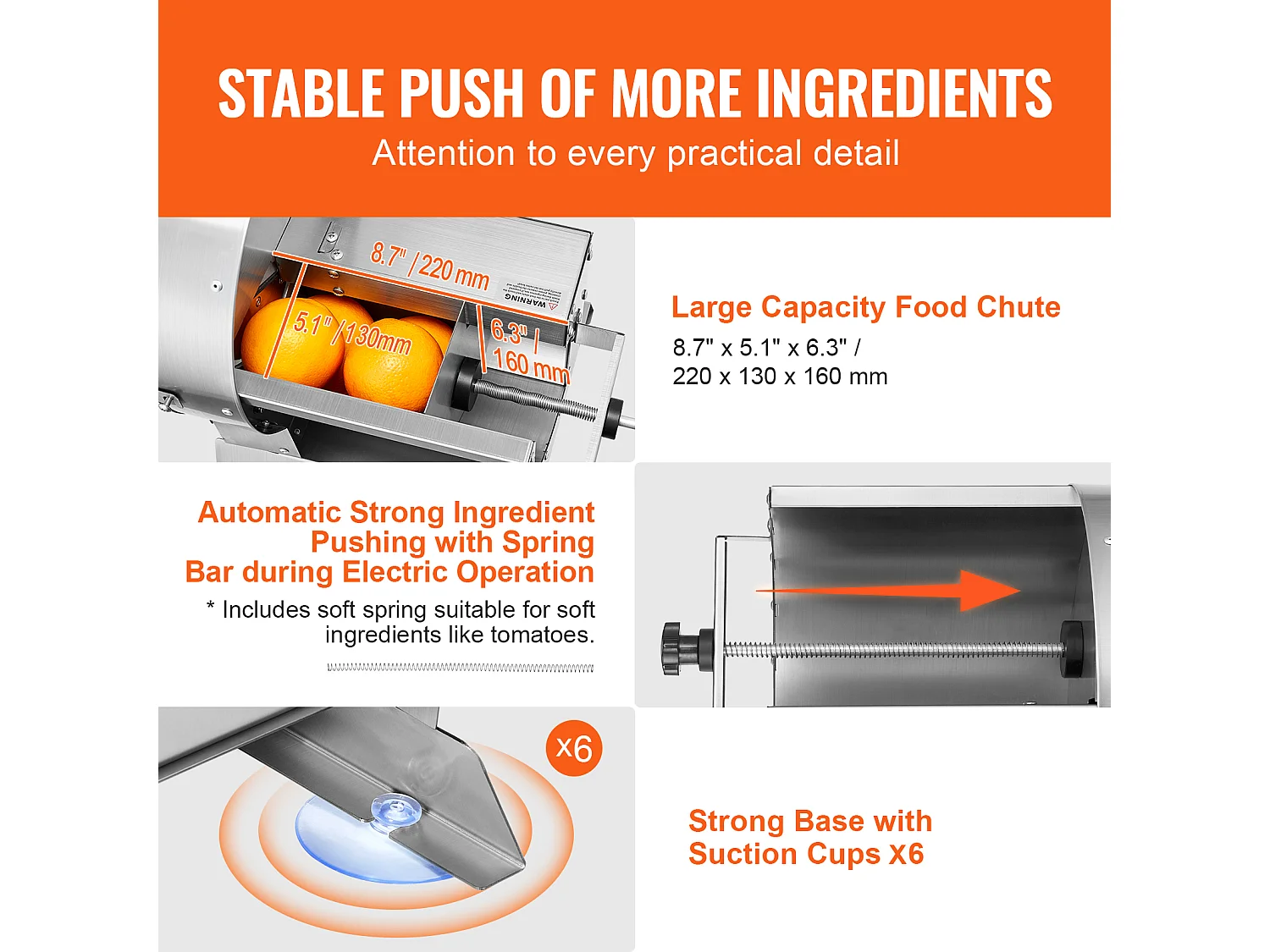 Trancheuse Manuelle SucceBuy Trancheuse à Légumes électrique Manuelle 0-1.27cm, Coupe-Aliments à épaisseur Réglable, Grand Port