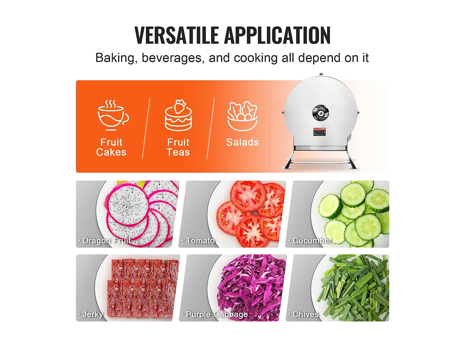 Trancheuse Manuelle SucceBuy Trancheuse à Légumes électrique Manuelle 0-1.27cm, Coupe-Aliments à épaisseur Réglable, Grand Port