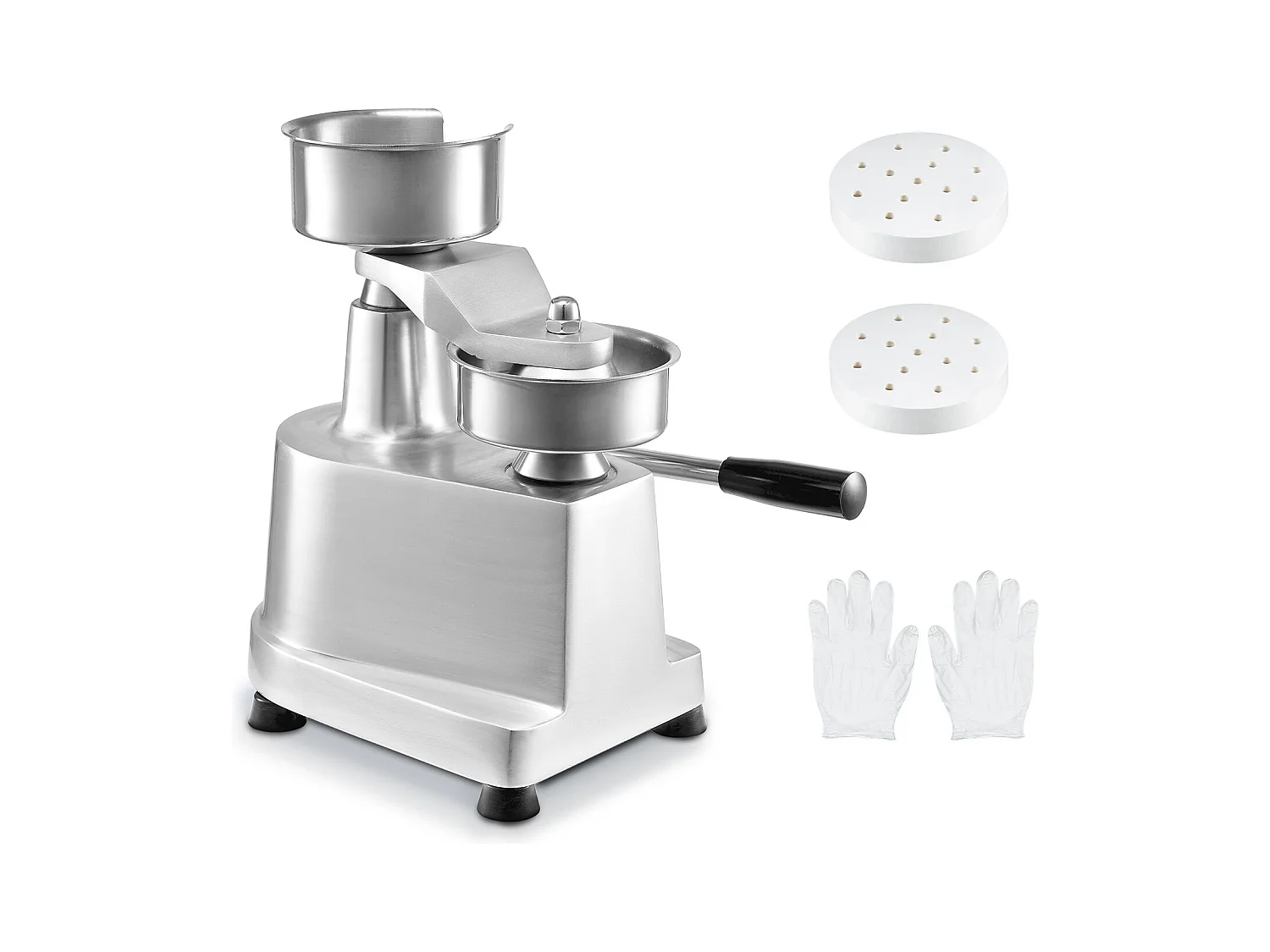 Presse à Hamburger SucceBuy, 130 mm de Diamètre, 110V, Acier Inoxydable, Argent, pour les Stands en Plein Air, les Cuisines d'École, les Hôtels