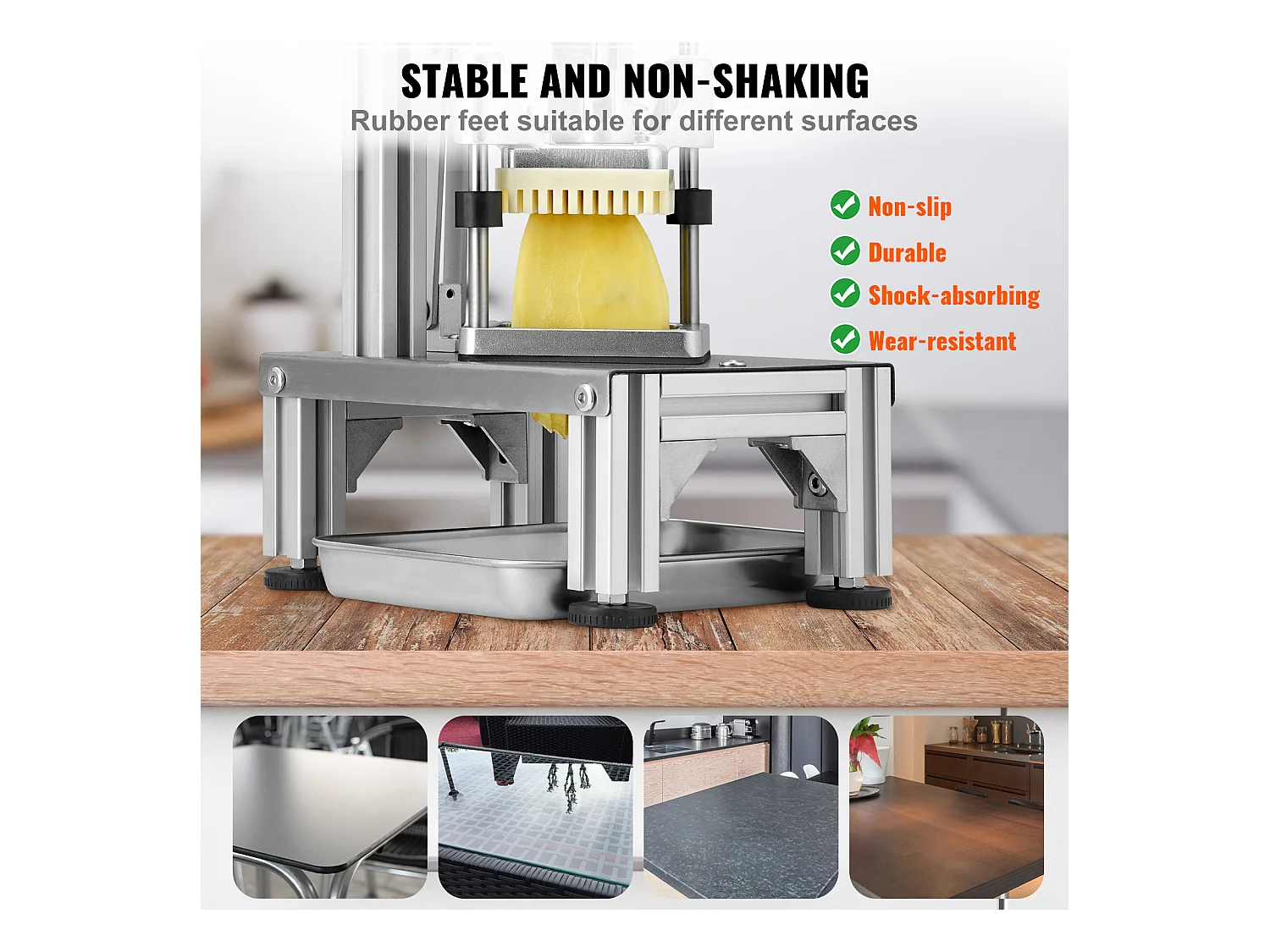 Cortadora Comercial de Papas y Verduras SucceBuy con 4 Cuchillas y Cortadora de Papas