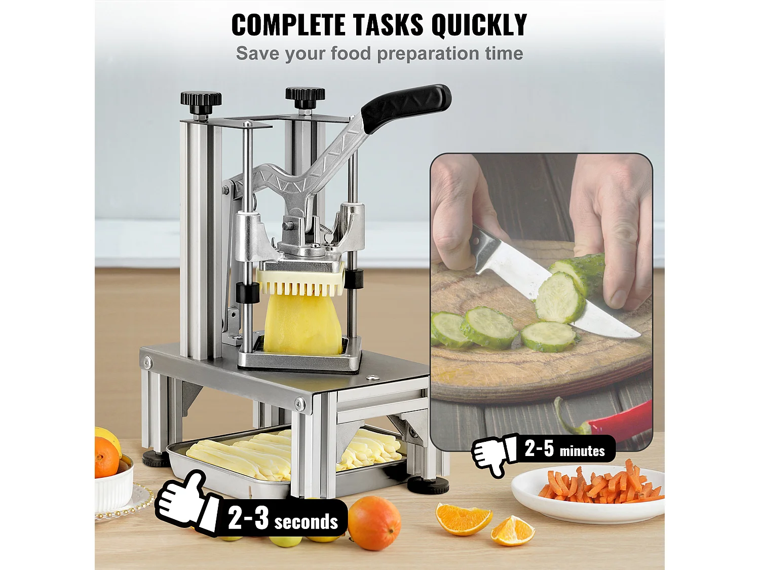 Coupe-Frites et Légumes Commercial SucceBuy avec 4 lames et Coupe-Frites