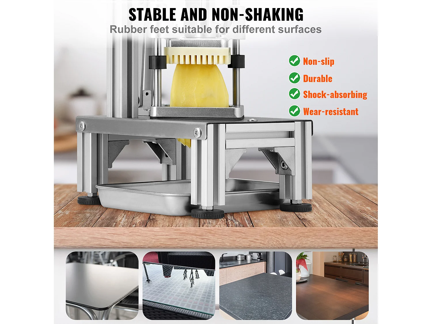 Coupe-Frites et Légumes Commercial SucceBuy avec 4 lames et Coupe-Frites