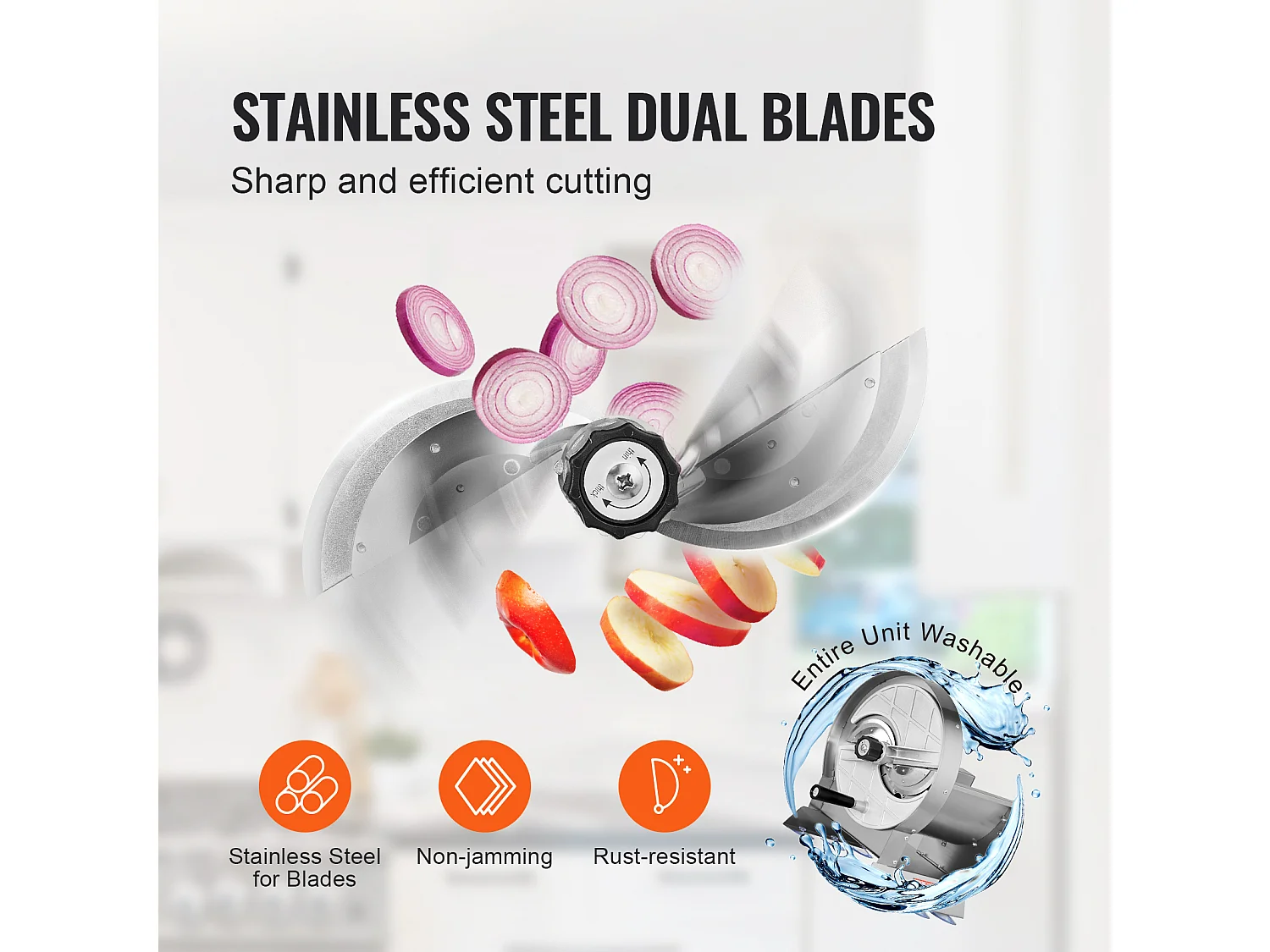 Affettatrice Manuale SucceBuy Affettatrice Manuale per Verdure e Frutta, Spessore da 0 a 1,27 cm, Affettatrice Alimentare Regolabile