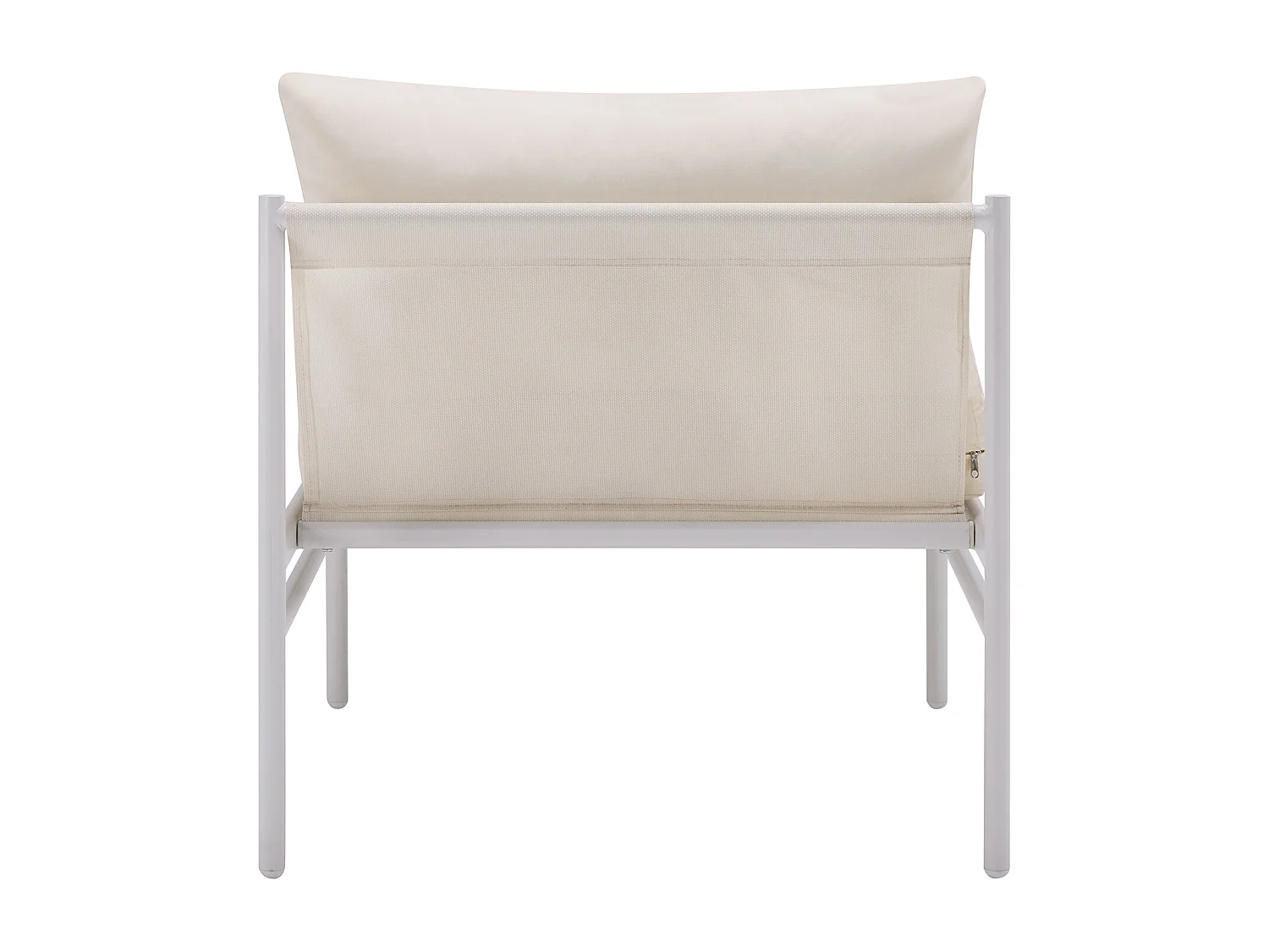 Salon de jardin modulable en acier : 2 canapés d'angle, 1 fauteuil et tables gigognes - Blanc - ULAME de MYLIA