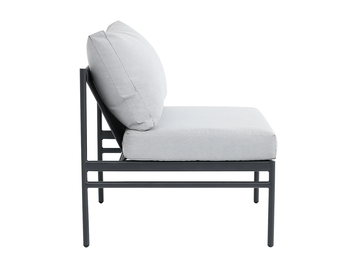 Salon de jardin modulable en acier : 2 canapés d'angle, 1 fauteuil et tables gigognes - Anthracite - ULAME de MYLIA