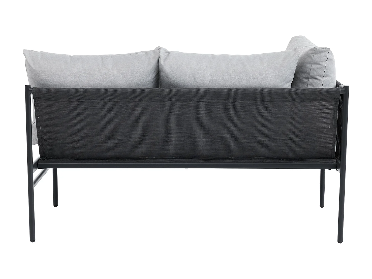 Salon de jardin modulable en acier : 2 canapés d'angle, 1 fauteuil et tables gigognes - Anthracite - ULAME de MYLIA