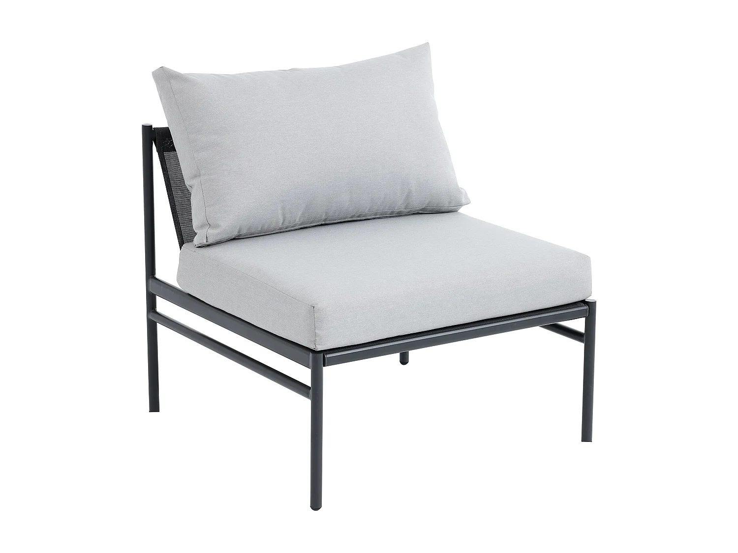 Salon de jardin modulable en acier : 2 canapés d'angle, 1 fauteuil et tables gigognes - Anthracite - ULAME de MYLIA