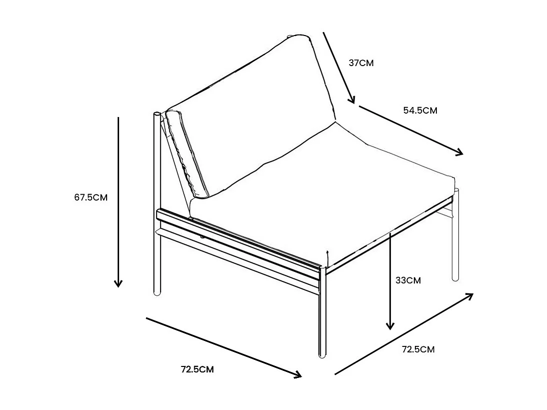Salon de jardin modulable en acier : 2 canapés d'angle, 1 fauteuil et tables gigognes - Anthracite - ULAME de MYLIA