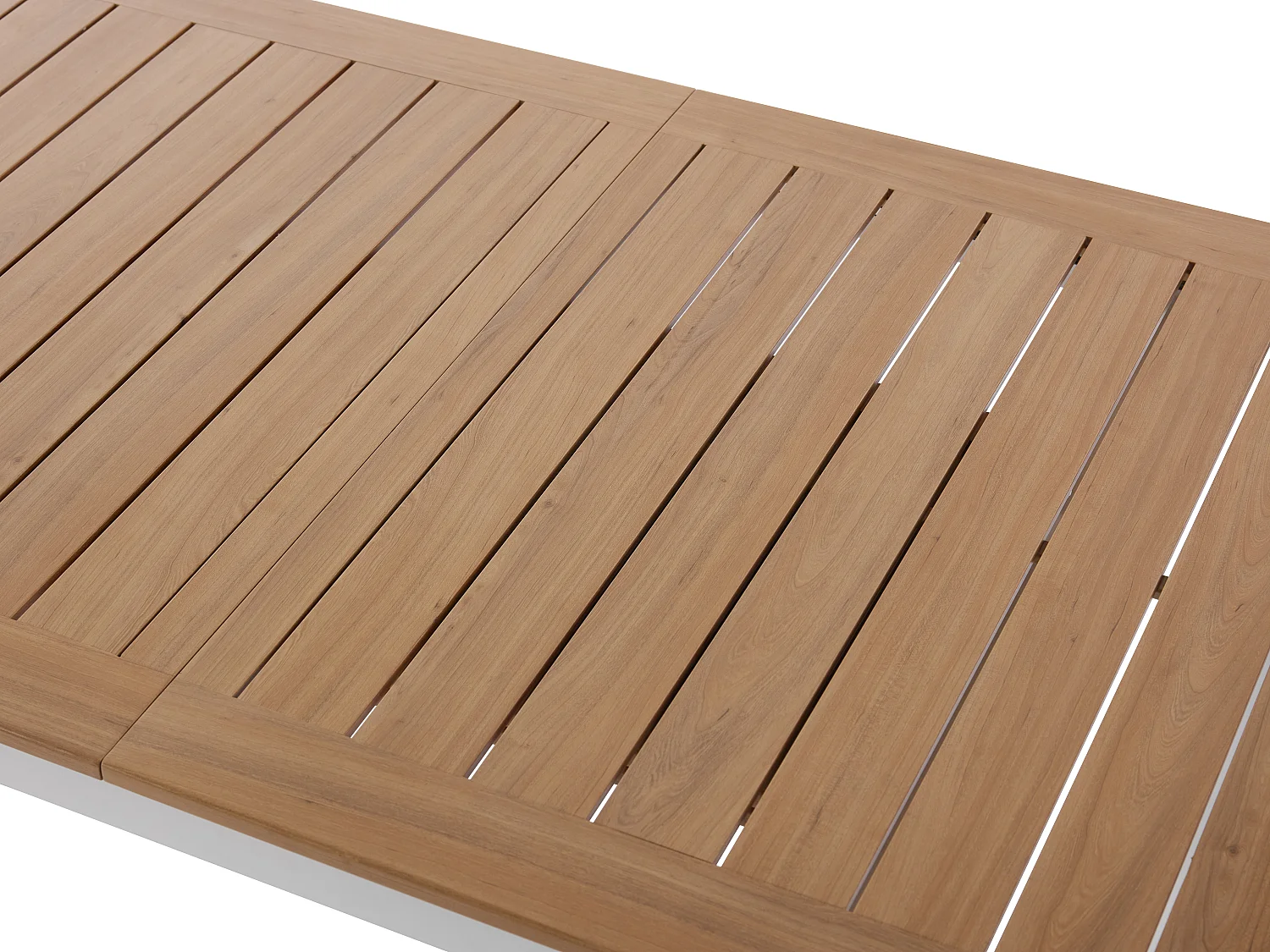 Table de jardin extensible en aluminium L.155/246 cm - Naturel clair et blanc - SERUNO de MYLIA