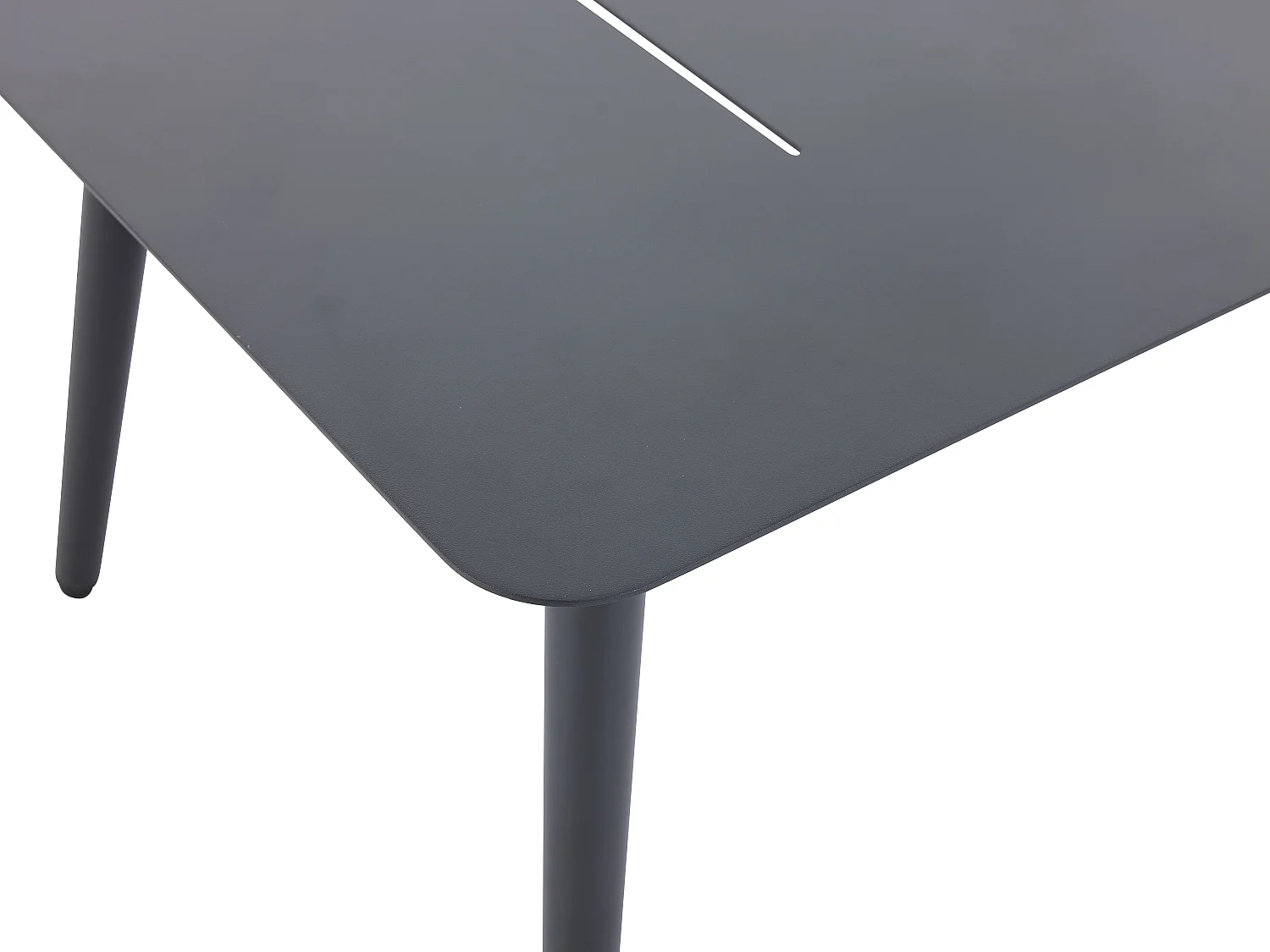 Conjunto de jardim em alumínio: um sofá de 2 lugares, 2 poltronas e 1 mesa de centro - Antracite com almofadas bege - TAVINYA de MYLIA