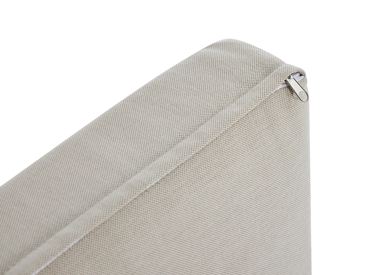 Conjunto de jardim em alumínio e corda: sofá 3 lugares, 2 poltronas e uma mesa de centro – Branco com almofadas bege – LUREYA da MYLIA