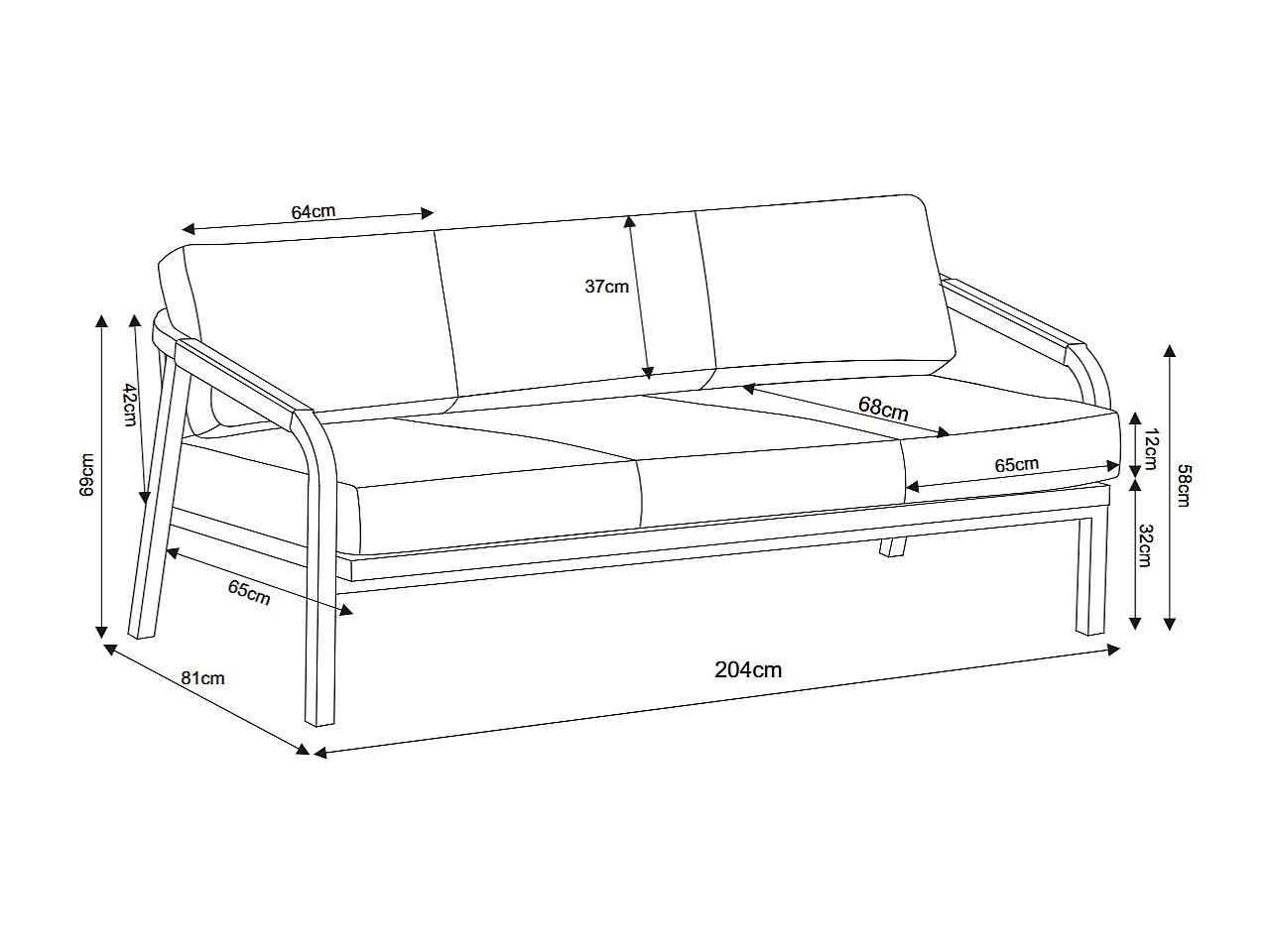 Salon de jardin en aluminium et corde : canapé 3 places, 2 fauteuils et une table basse – Blanc avec coussins beiges – LUREYA de MYLIA