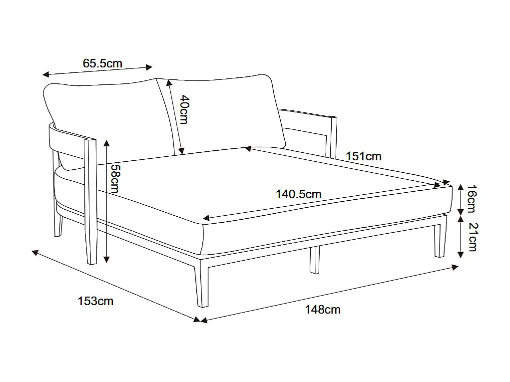 Cama de jardim em alumínio - Antracite - NYDELO da MYLIA
