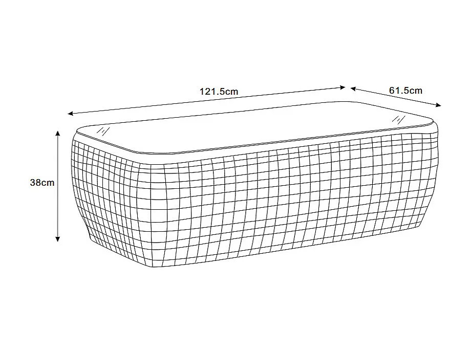 Salon de jardin en résine tressée : un canapé de jardin 2 places et 1 table basse - Anthracite avec coussins blancs - VEYRO de MYLIA