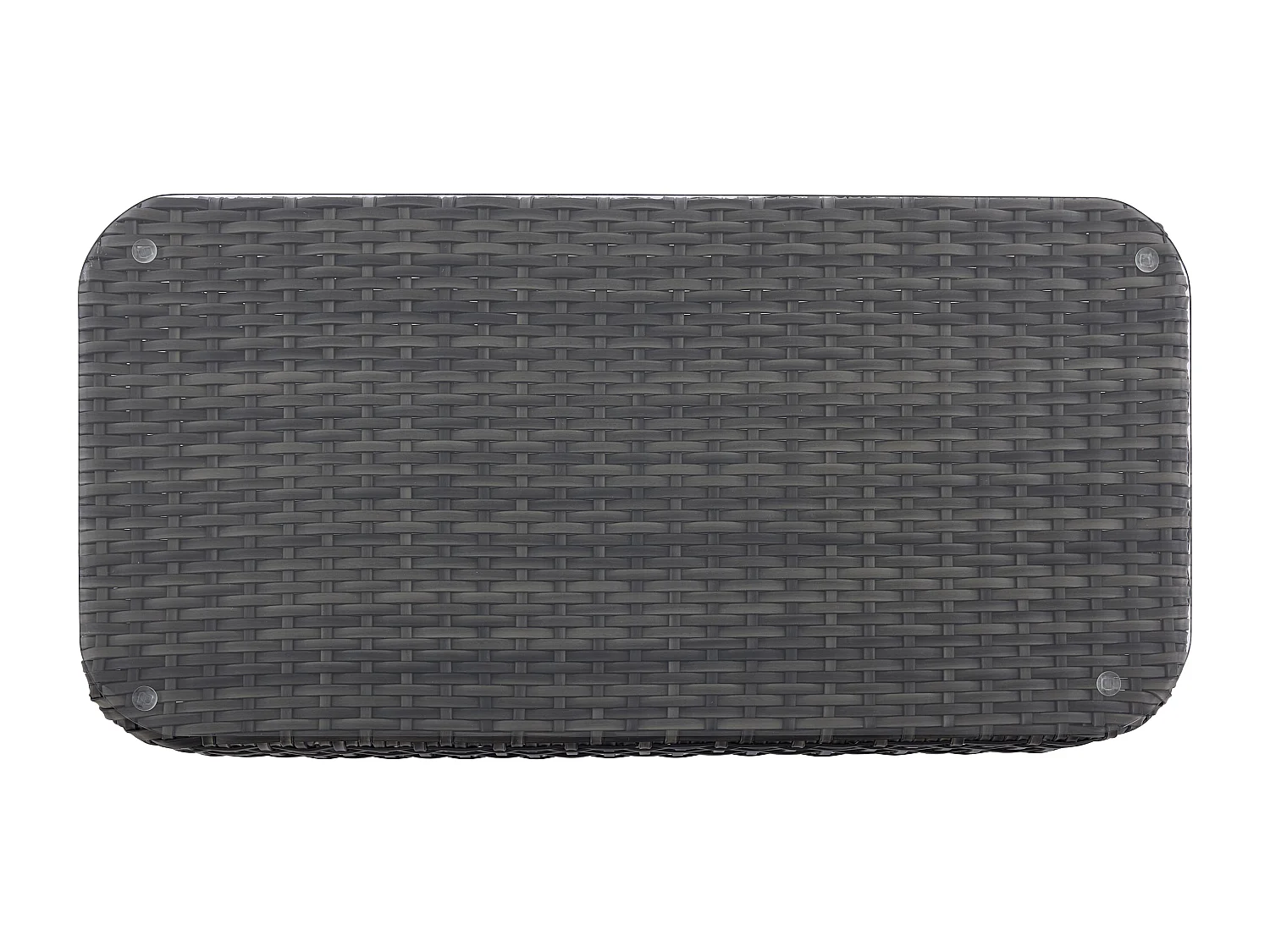 Salon de jardin en résine tressée : un canapé de jardin 2 places et 1 table basse - Anthracite avec coussins blancs - VEYRO de MYLIA