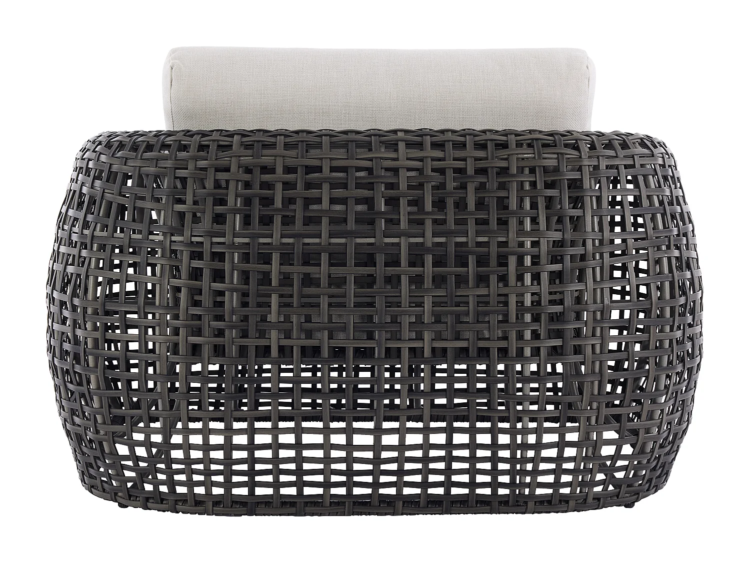 Lot de 2 fauteuils de jardin en résine tressée - Anthracite avec coussins blancs - VEYRO de MYLIA