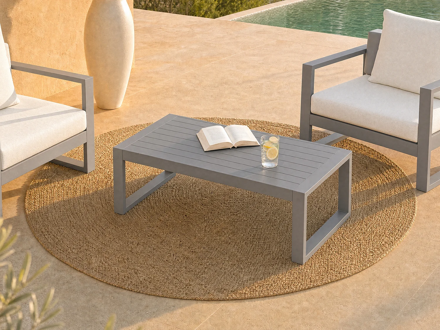 Table basse de jardin en aluminium - Taupe - MOLOKAI de MYLIA