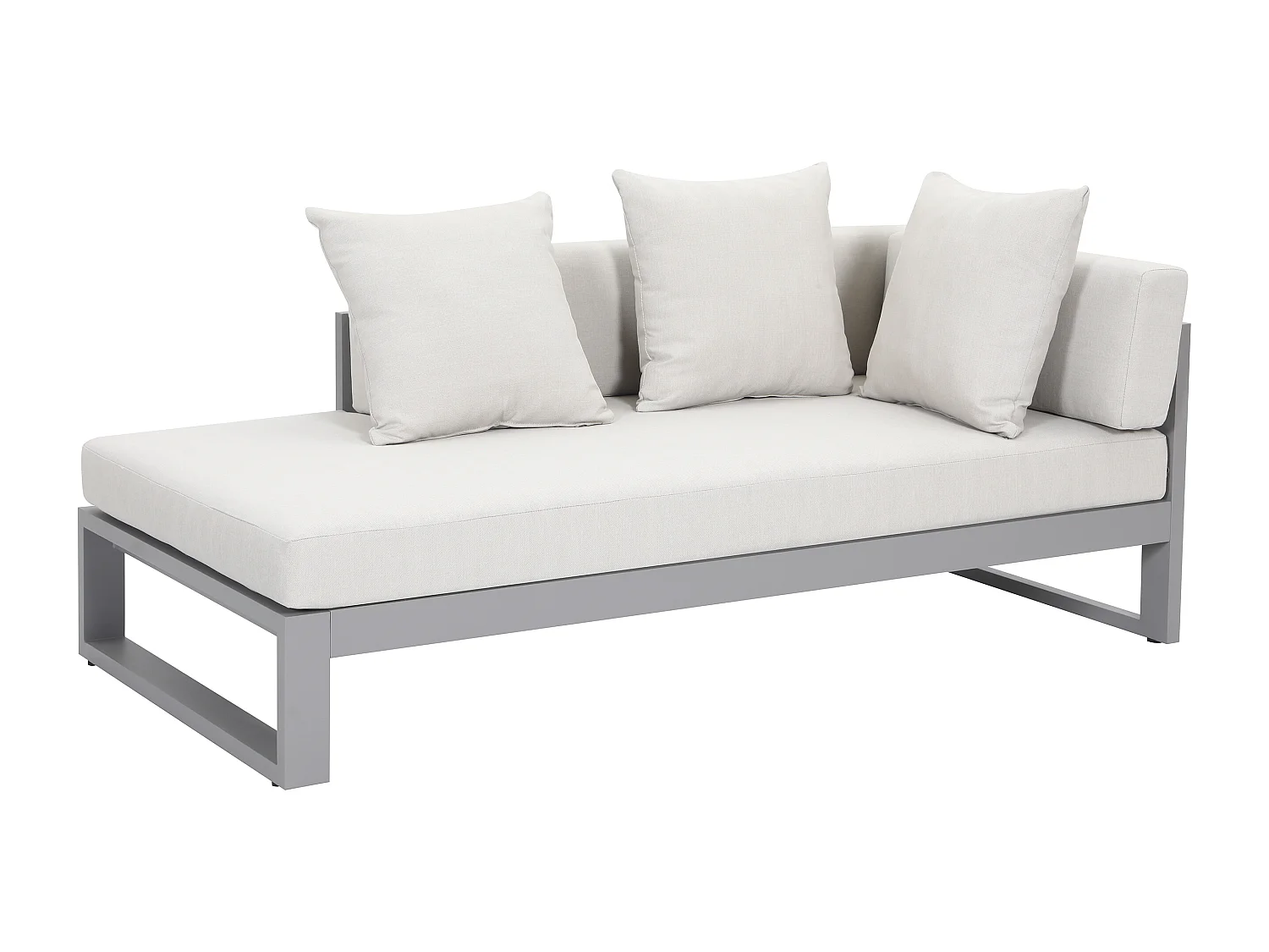 Sofá de canto modular de jardim em alumínio - Taupe - MOLOKAI de MYLIA