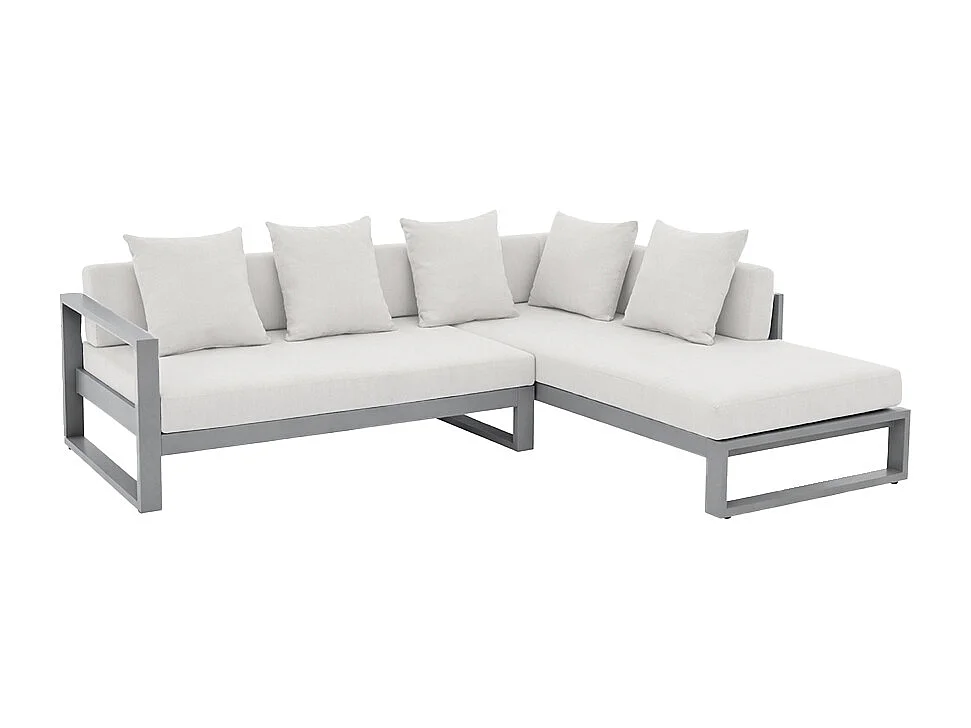 Sofá de canto modular de jardim em alumínio - Taupe - MOLOKAI de MYLIA