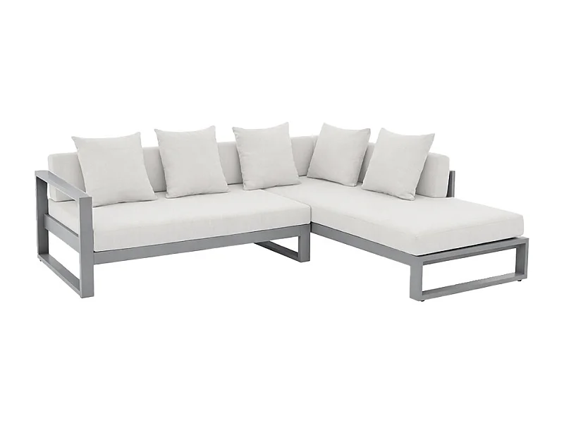 Sofá de canto modular de jardim em alumínio - Taupe - MOLOKAI de MYLIA