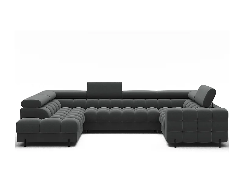 Ecksofa Brasilia UL/Stoffbezug/Bett&Bettbox/Weiss Bouclé