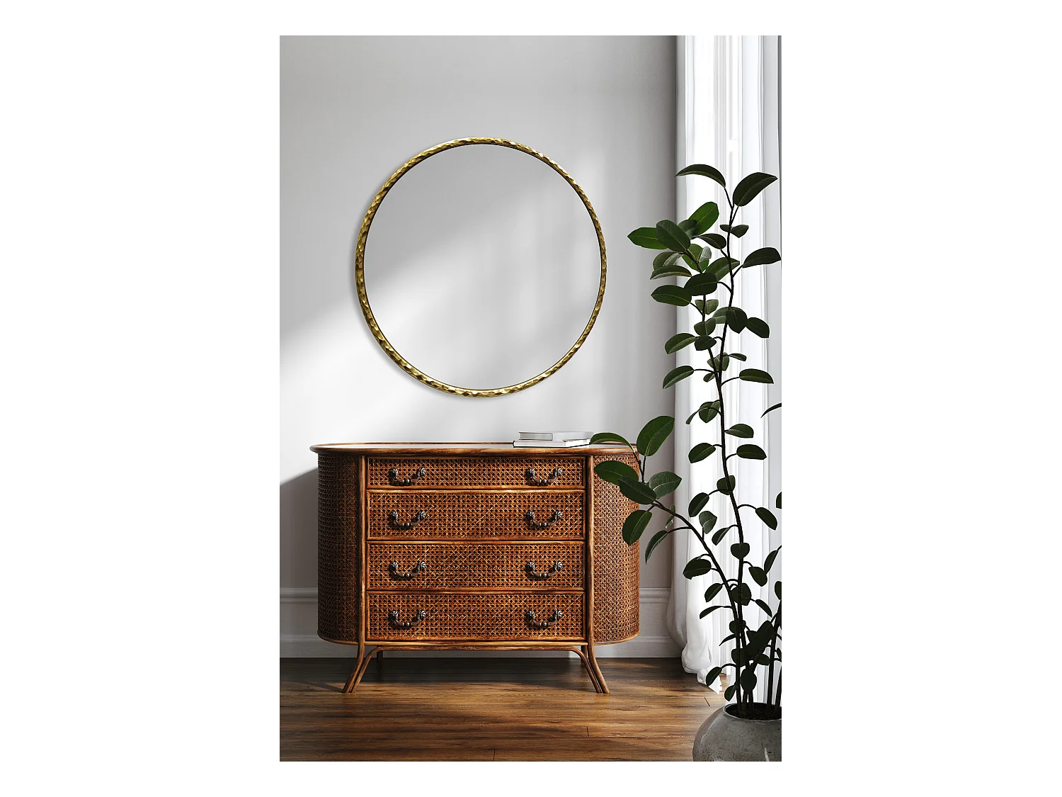 Miroir rond doré 80cm