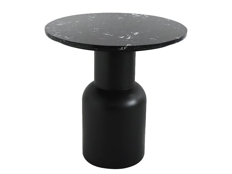 Sellette métal et marbre noir 45x46cm