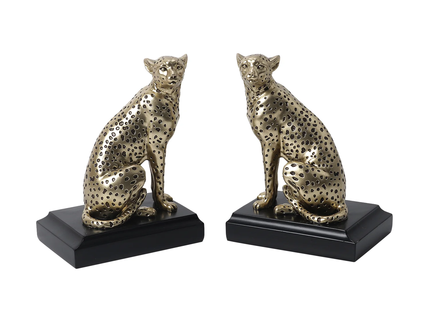 Serre livres léopard noir et doré 25.5x9x16.8cm