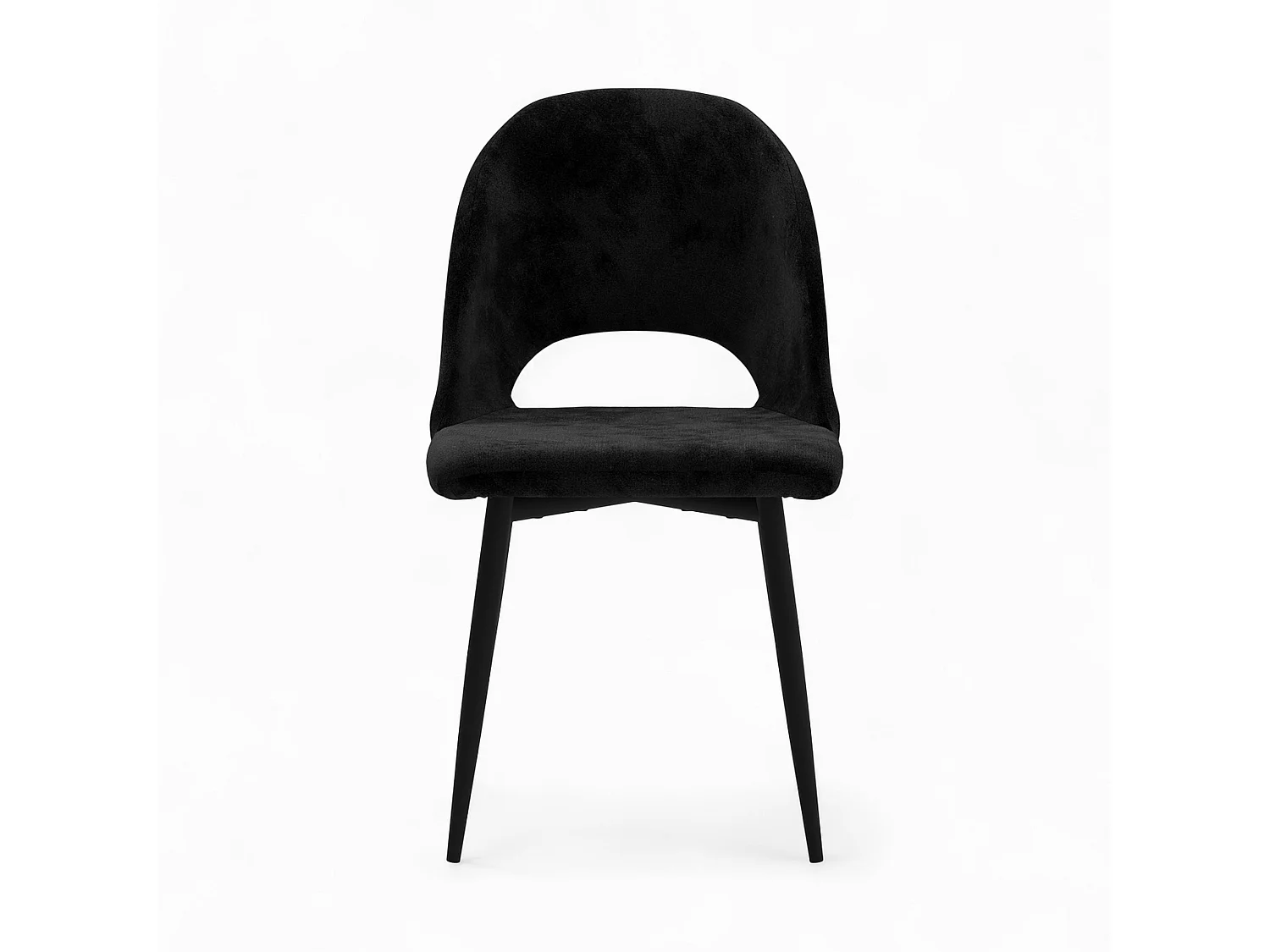 Pack de 2 sillas y 2 sillas de bar de 65 cm en terciopelo negro - Pénélope