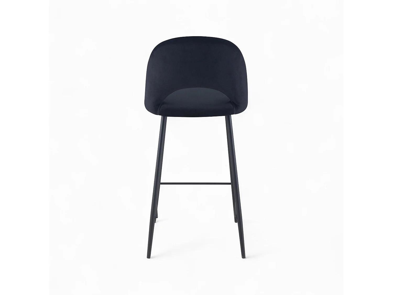 Pack 2 chaises et 2 chaises de bar 65 cm en velours noir - Pénélope