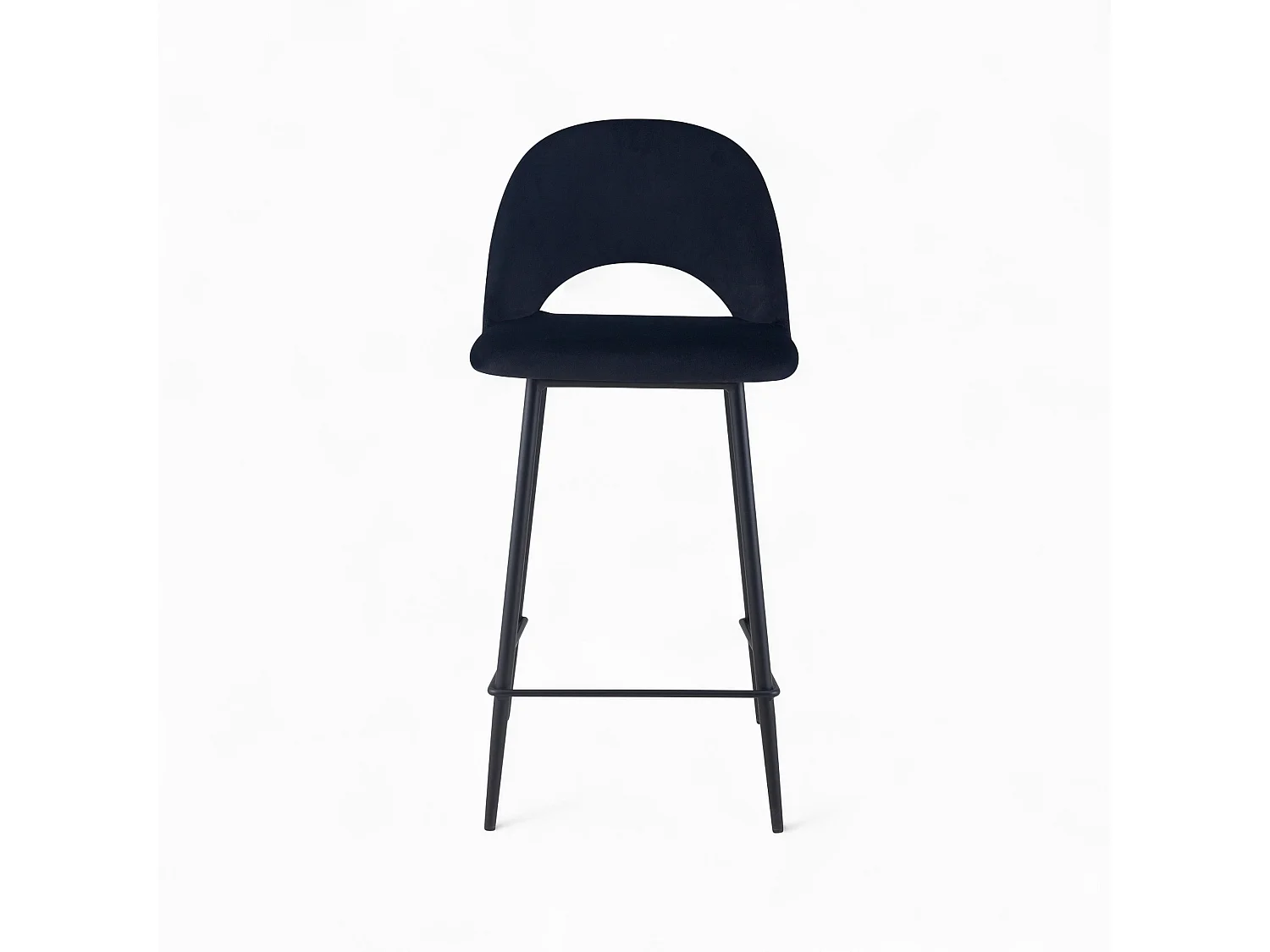 Pack 2 chaises et 2 chaises de bar 65 cm en velours noir - Pénélope