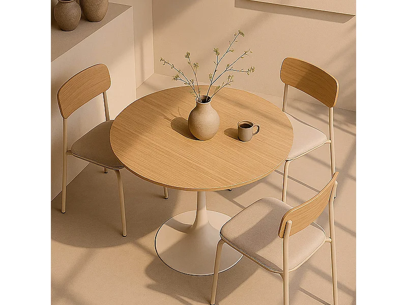 Ronde eettafel voor 4 personen, D100 cm, hout