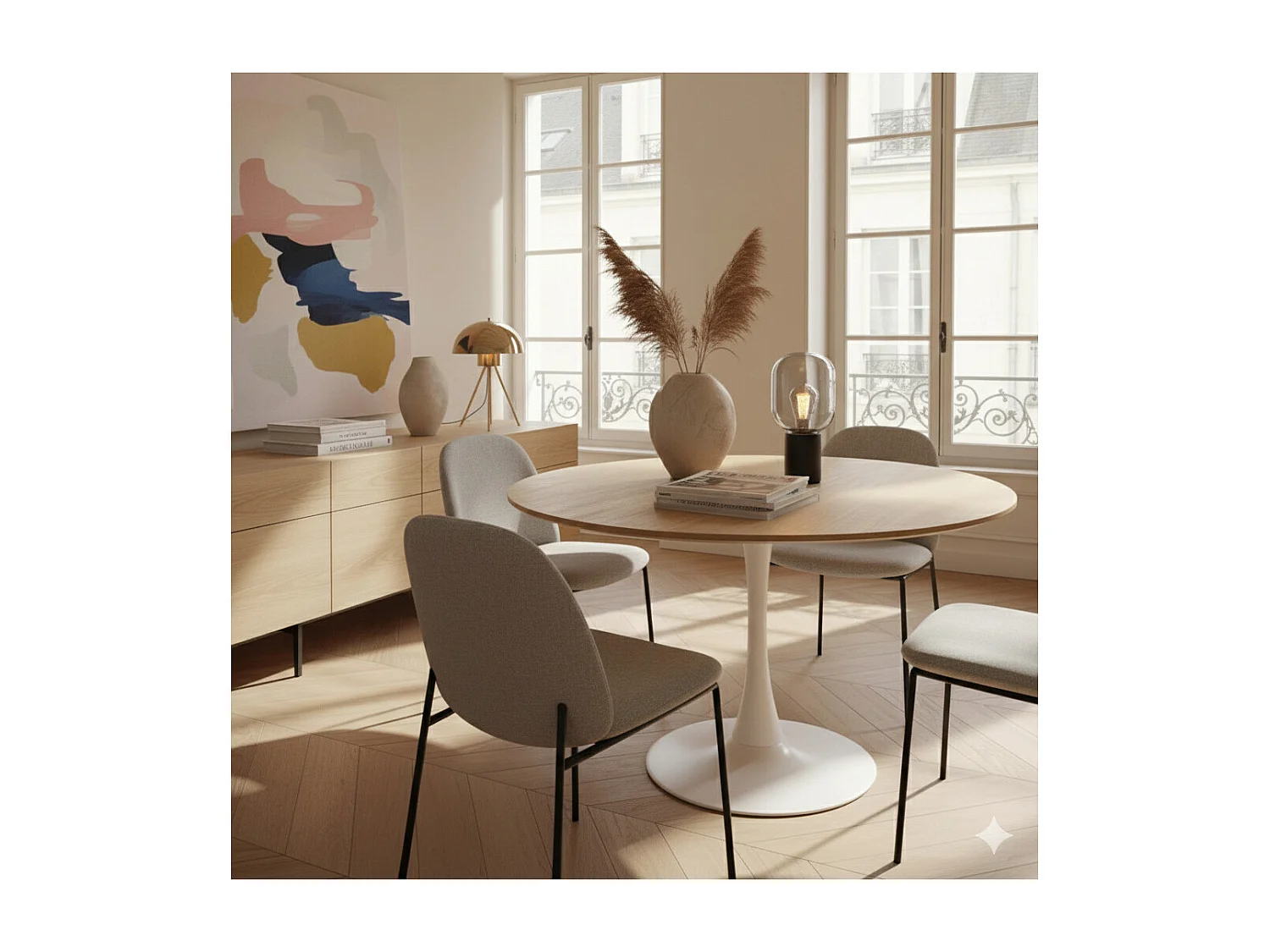 Ronde eettafel voor 4 personen, D100 cm, hout