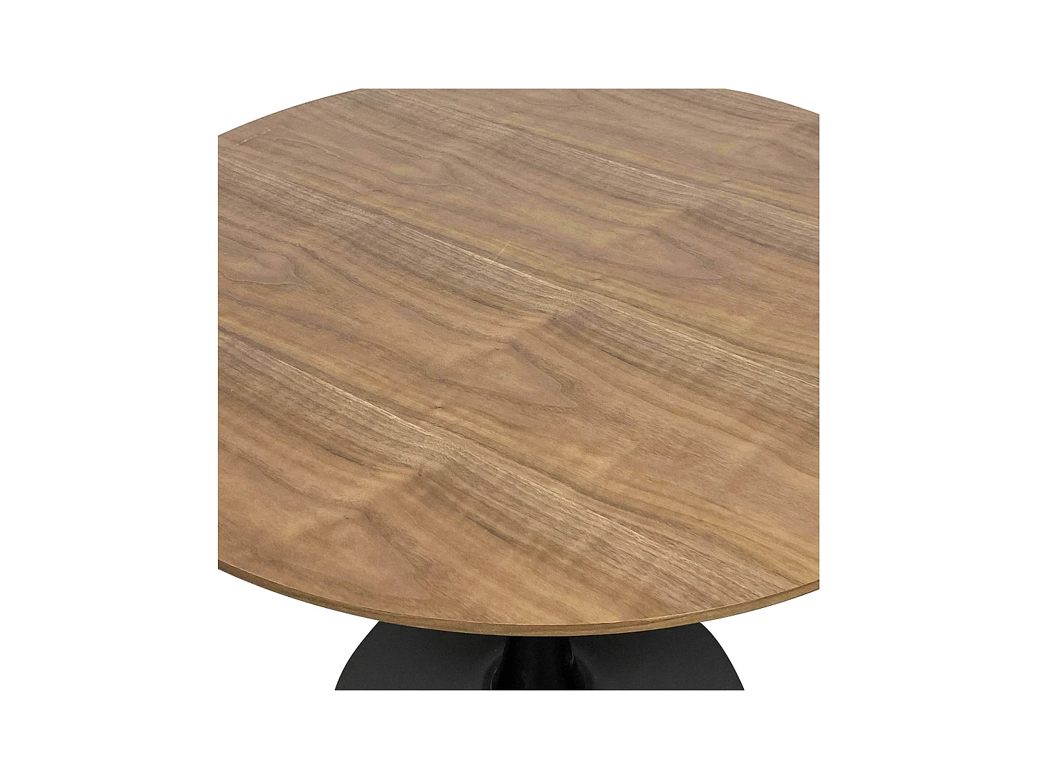 Table à manger ronde 4 personnes D100 cm bois foncé