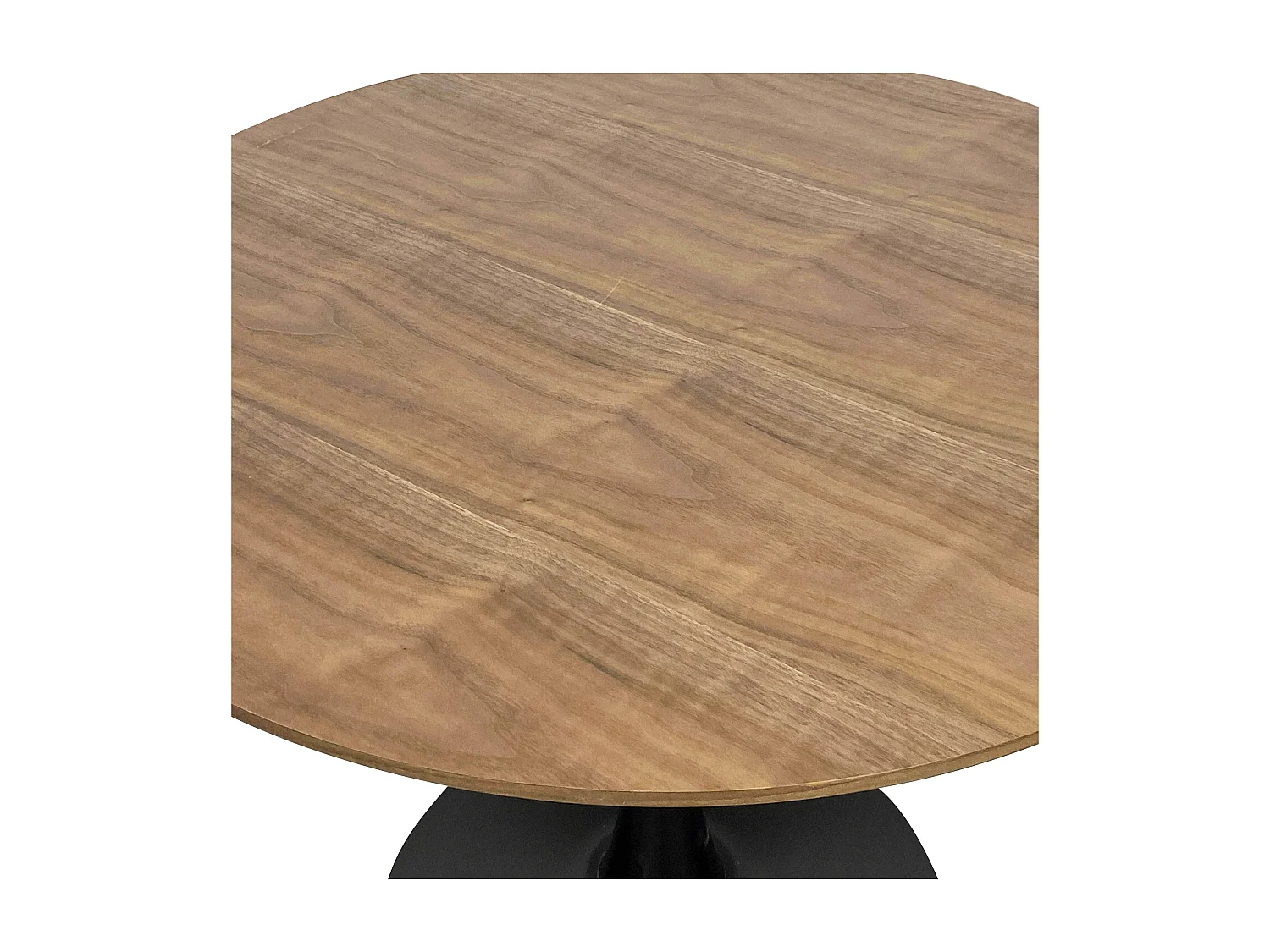 Table à manger ronde 4 personnes D100 cm bois foncé