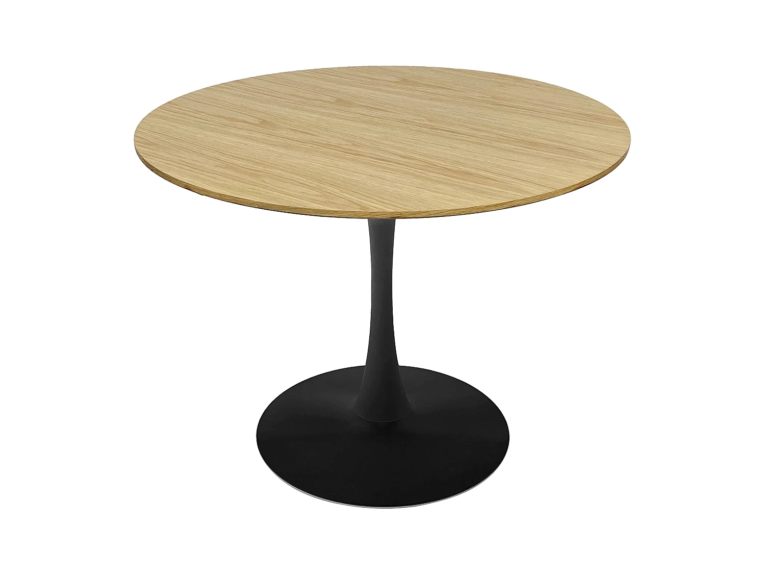 Table à manger ronde 4 personnes D100 cm bois clair