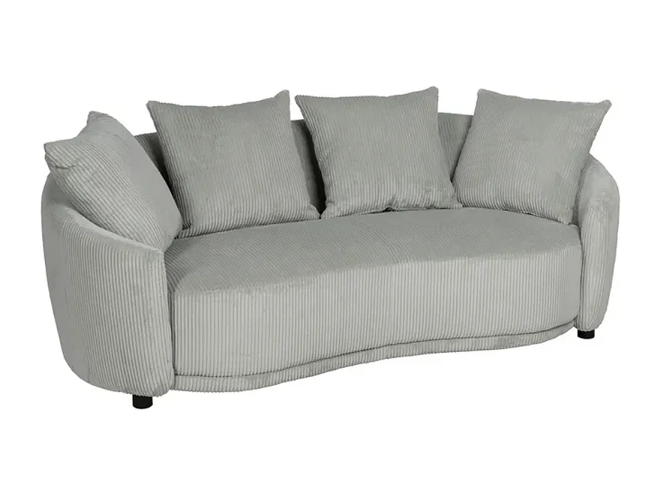 Canapé 3 places tissu glace côtelé avec coussins ÉQUATORIA