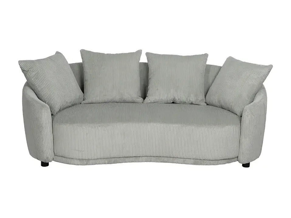 Canapé 3 places tissu glace côtelé avec coussins ÉQUATORIA