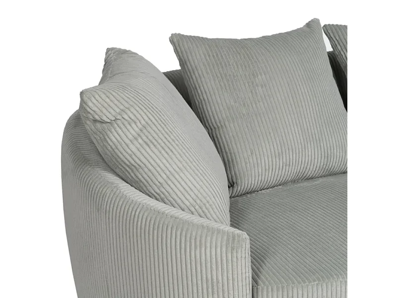 Canapé 3 places tissu glace côtelé avec coussins ÉQUATORIA