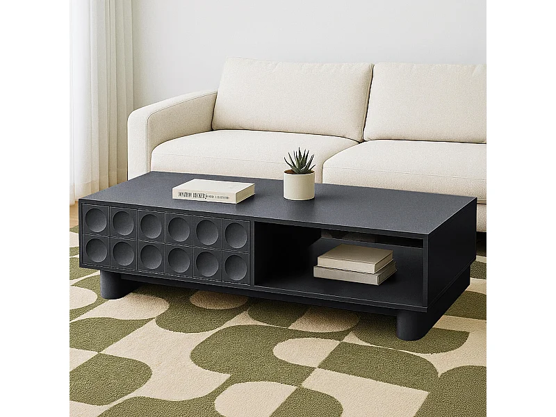 Rechthoekige salontafel L120 cm zwart