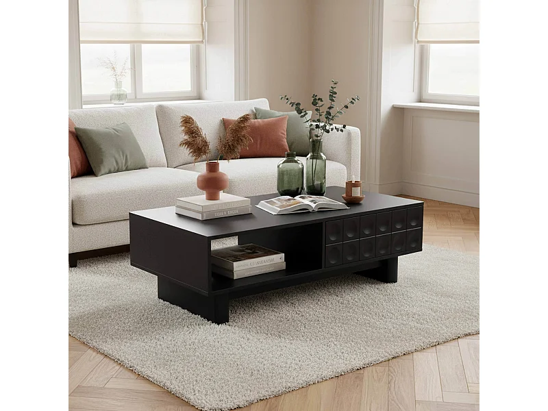 Table basse rectangulaire L120 cm noir