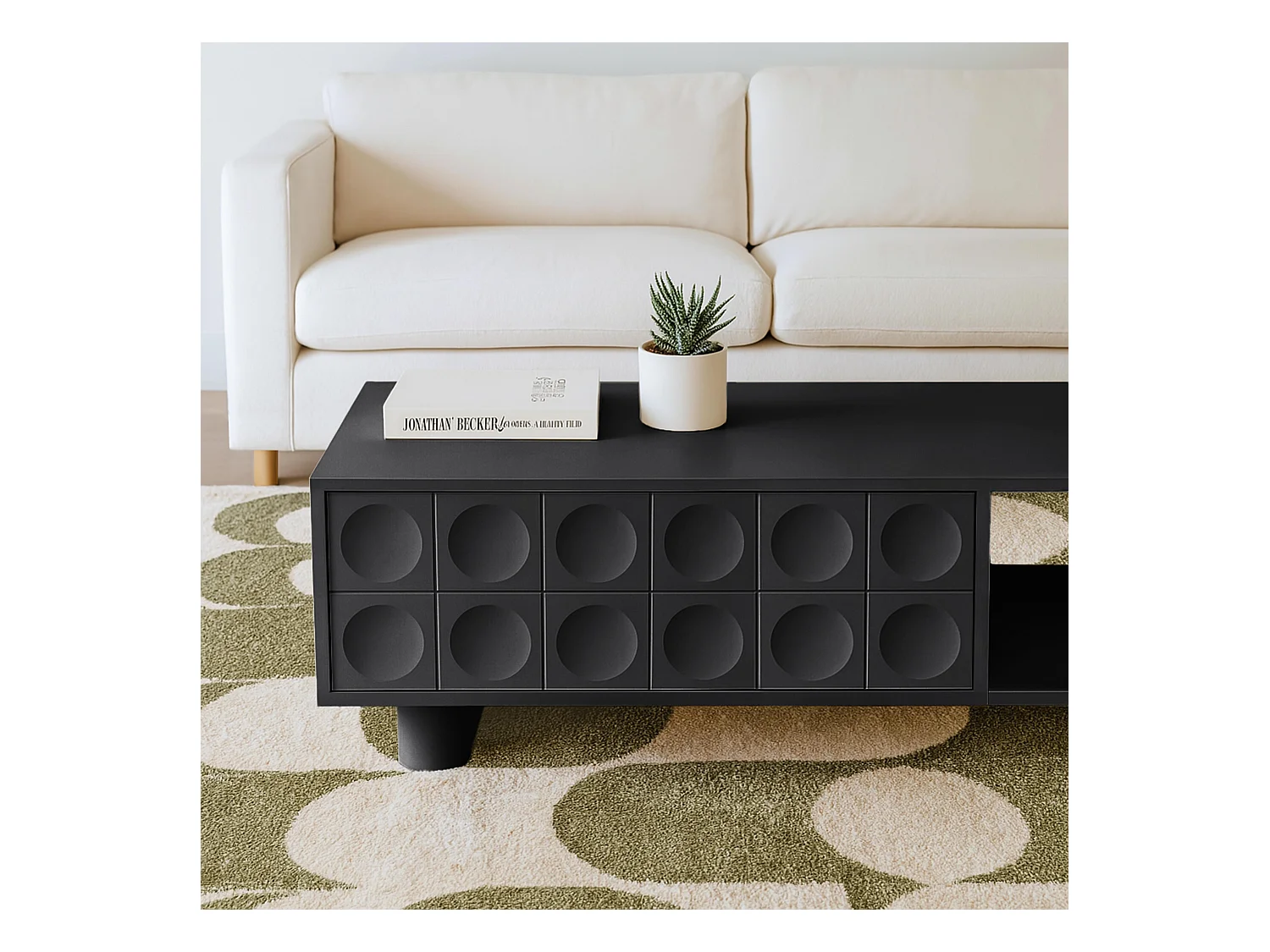 Table basse rectangulaire L120 cm noir
