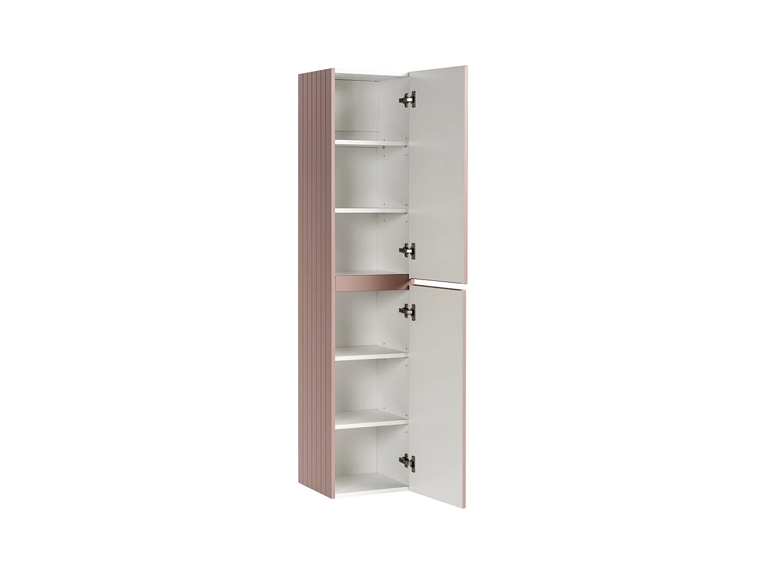 Coluna de banheiro ICON 160 cm – 2 portas – Acabamento rosa empoeirado – Móvel suspenso moderno