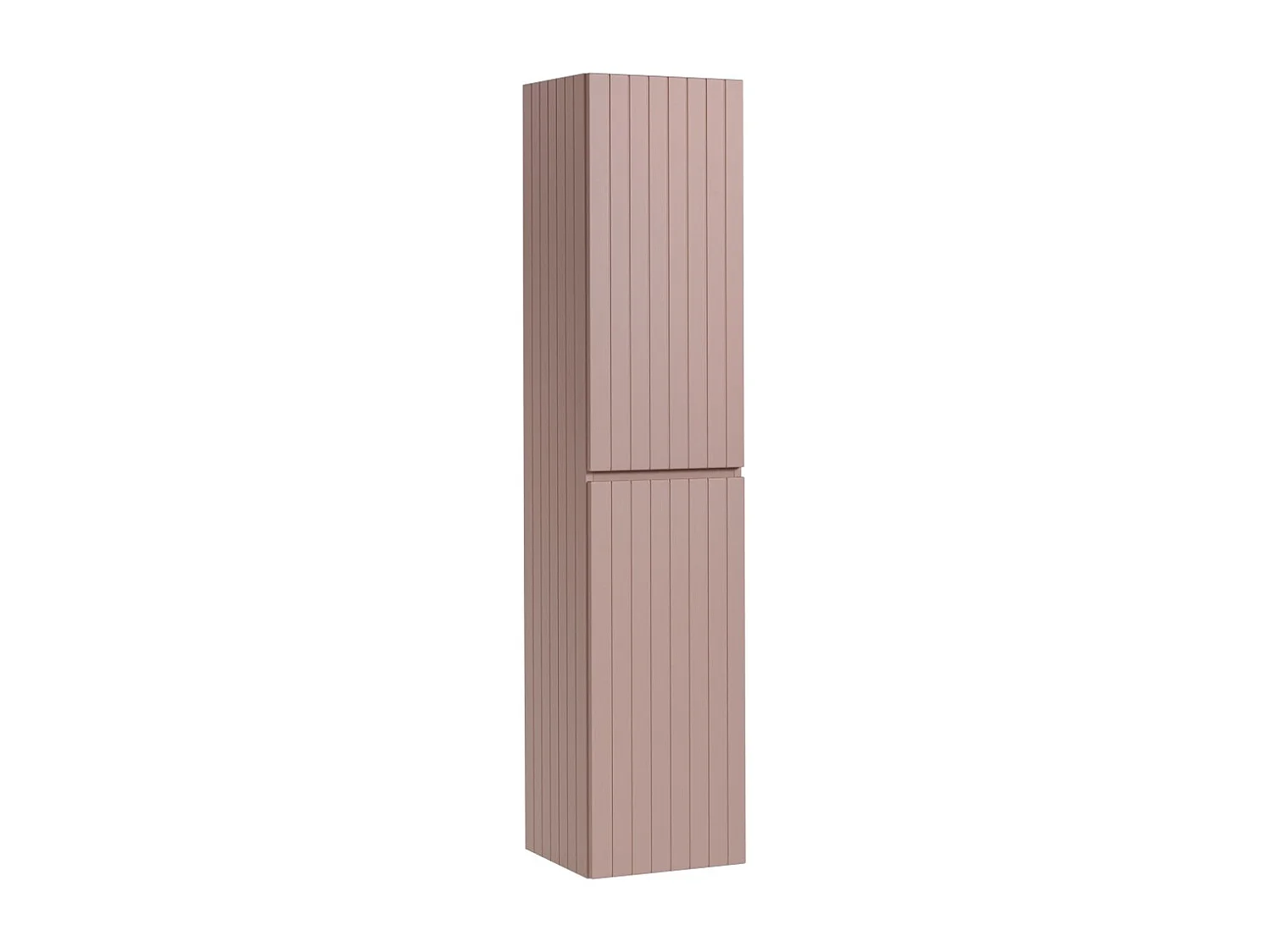 Coluna de banheiro ICON 160 cm – 2 portas – Acabamento rosa empoeirado – Móvel suspenso moderno