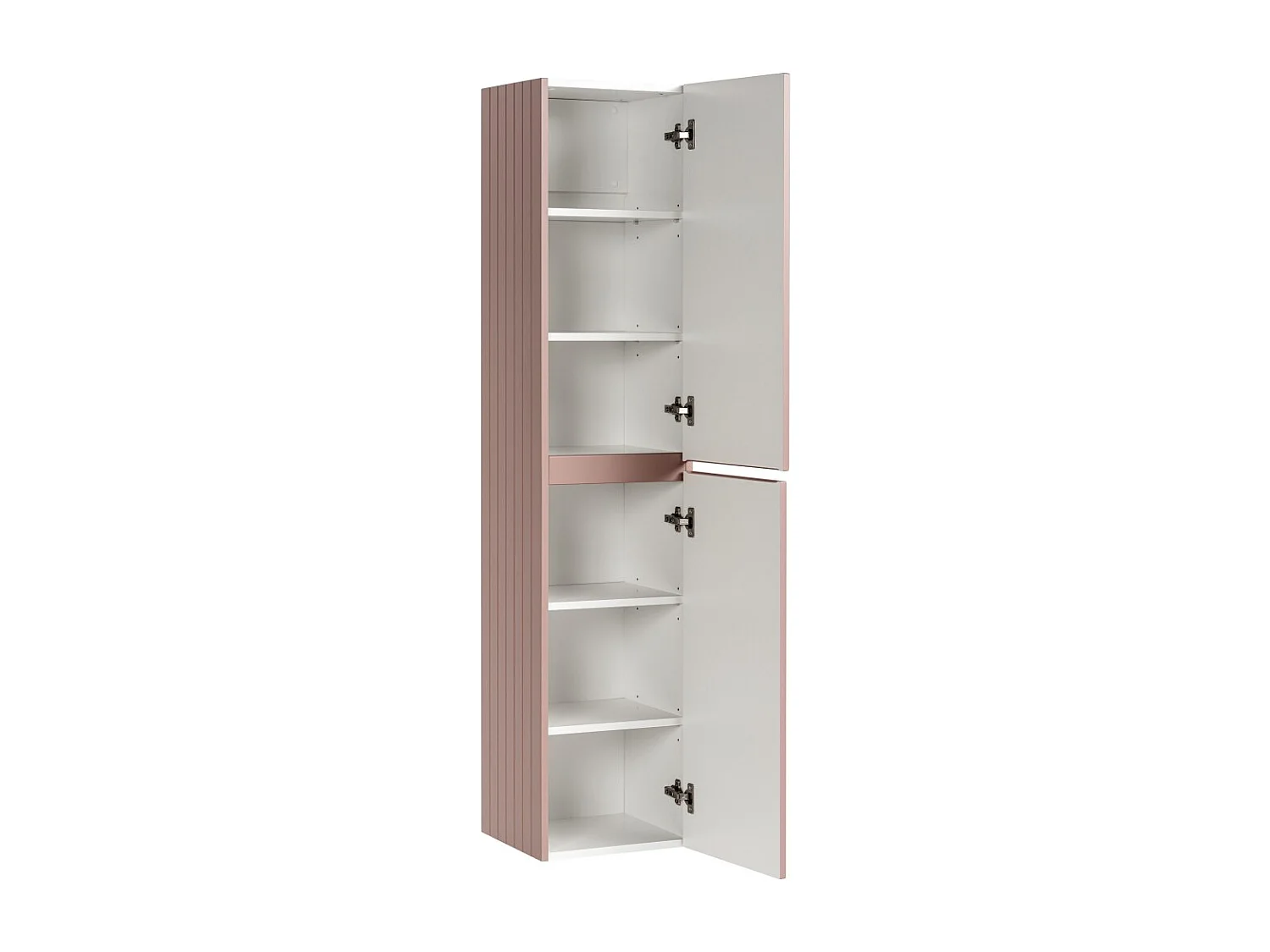 Coluna de banheiro ICON 160 cm – 2 portas – Acabamento rosa empoeirado – Móvel suspenso moderno