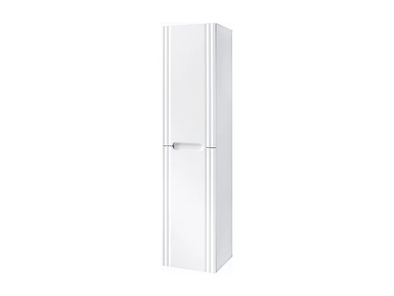 Coluna FIDJI 166 cm – Acabamento branco alpino brilhante – 2 portas – Fixação mista