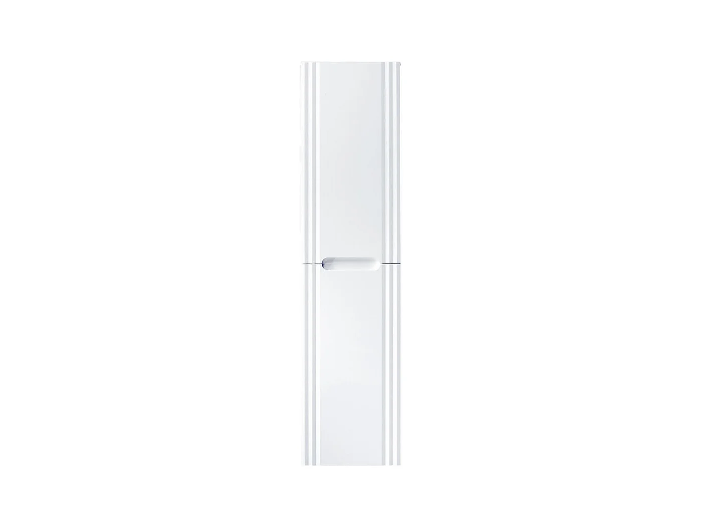Colonne FIDJI 166 cm – Finition blanc alpin brillant – 2 portes – Fixation mixte