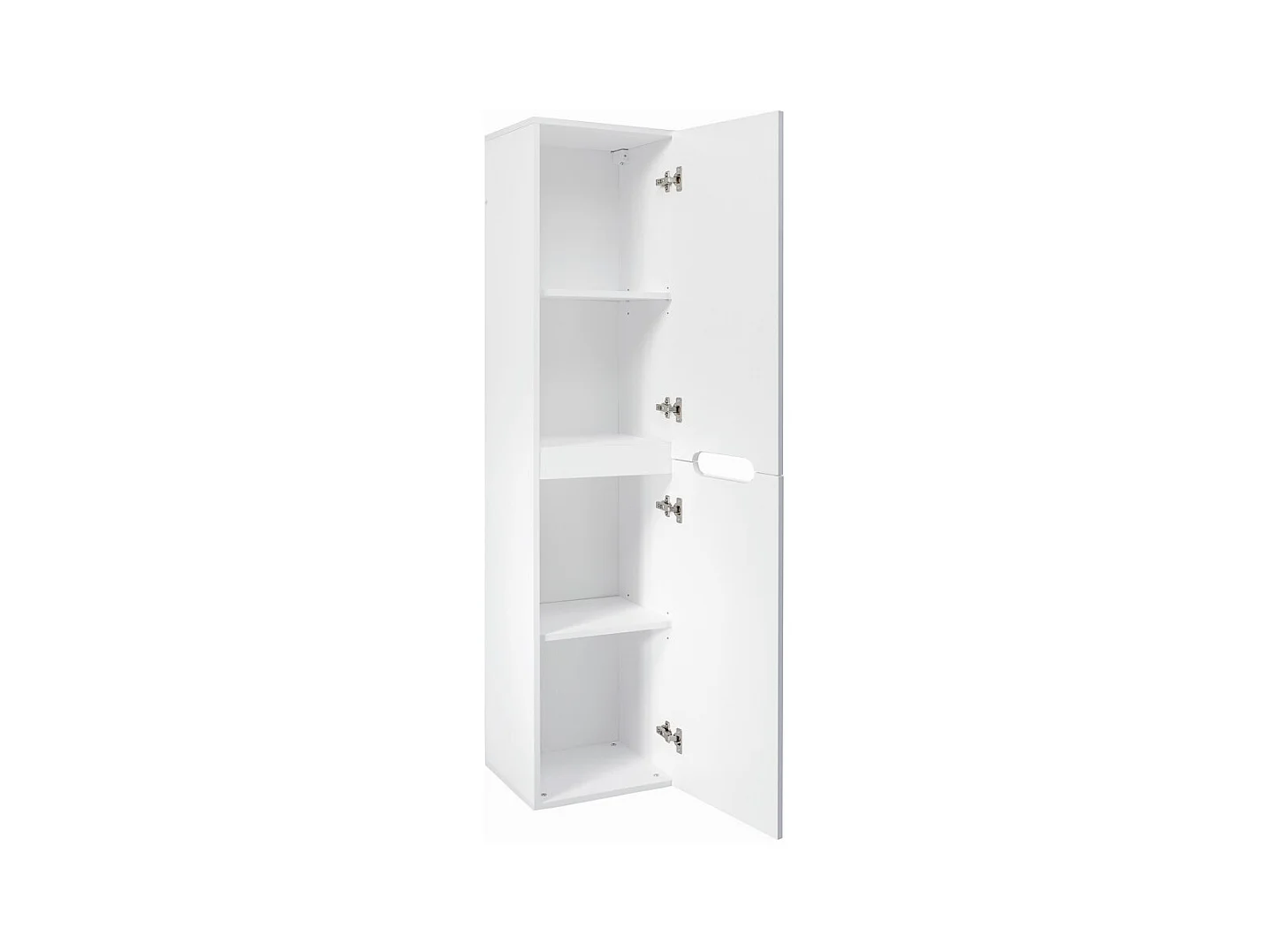 Colonne FIDJI 166 cm – Finition blanc alpin brillant – 2 portes – Fixation mixte