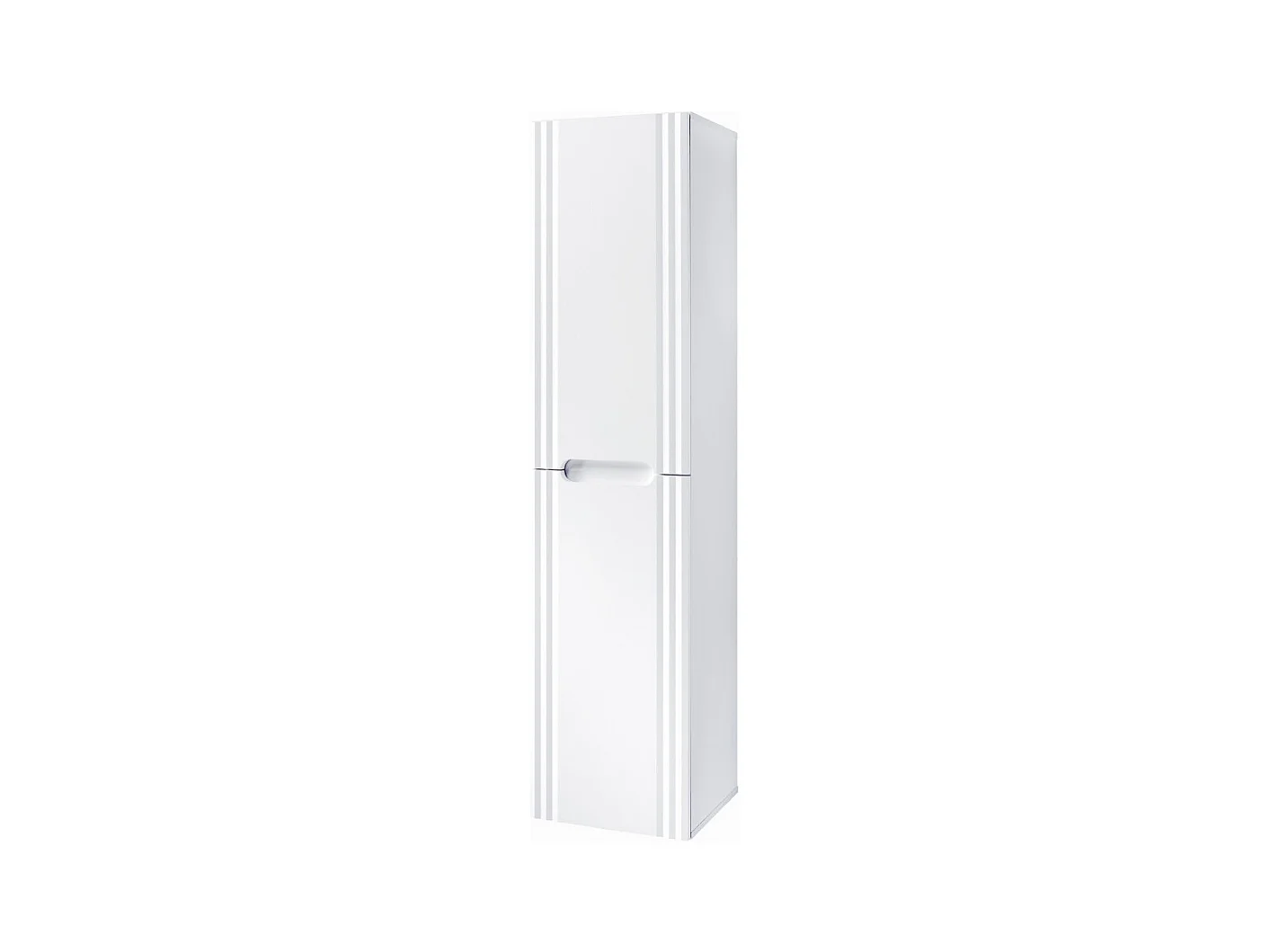 Colonne FIDJI 166 cm – Finition blanc alpin brillant – 2 portes – Fixation mixte