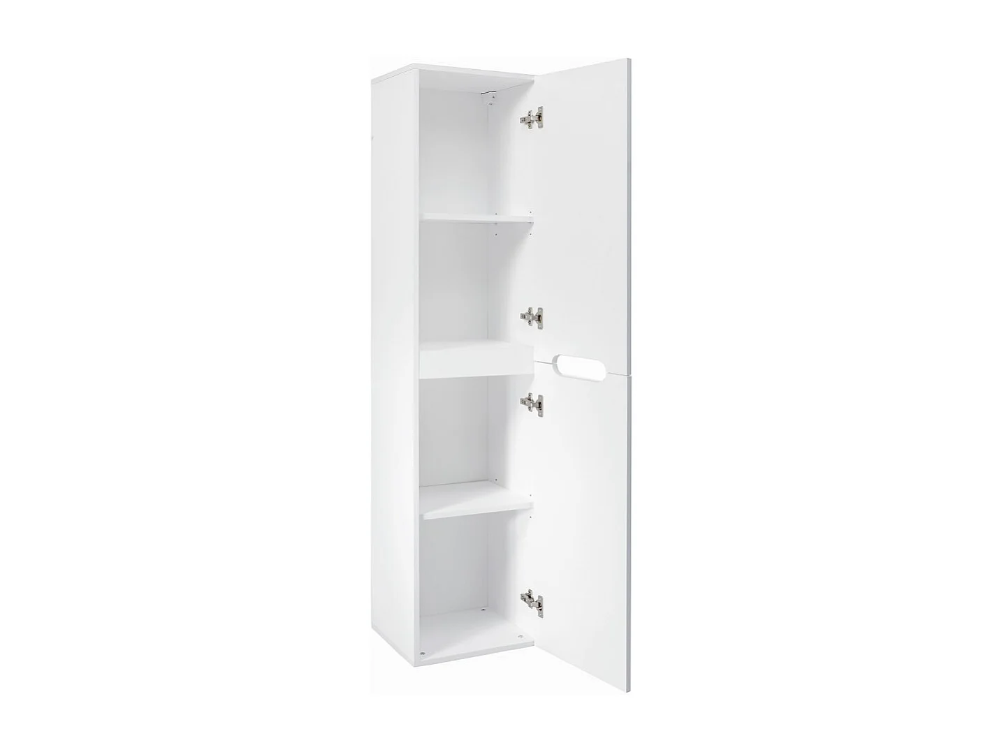 Coluna FIDJI 166 cm – Acabamento branco alpino brilhante – 2 portas – Fixação mista
